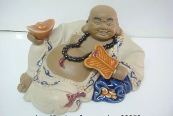 Painted Pottery Porcelain Statue China Money Yuanbao Happy Laugh Maitreya Buddha
Painted Pottery Porcelain Statue China Money Yuanbao Happy Laugh Maitreya Buddha