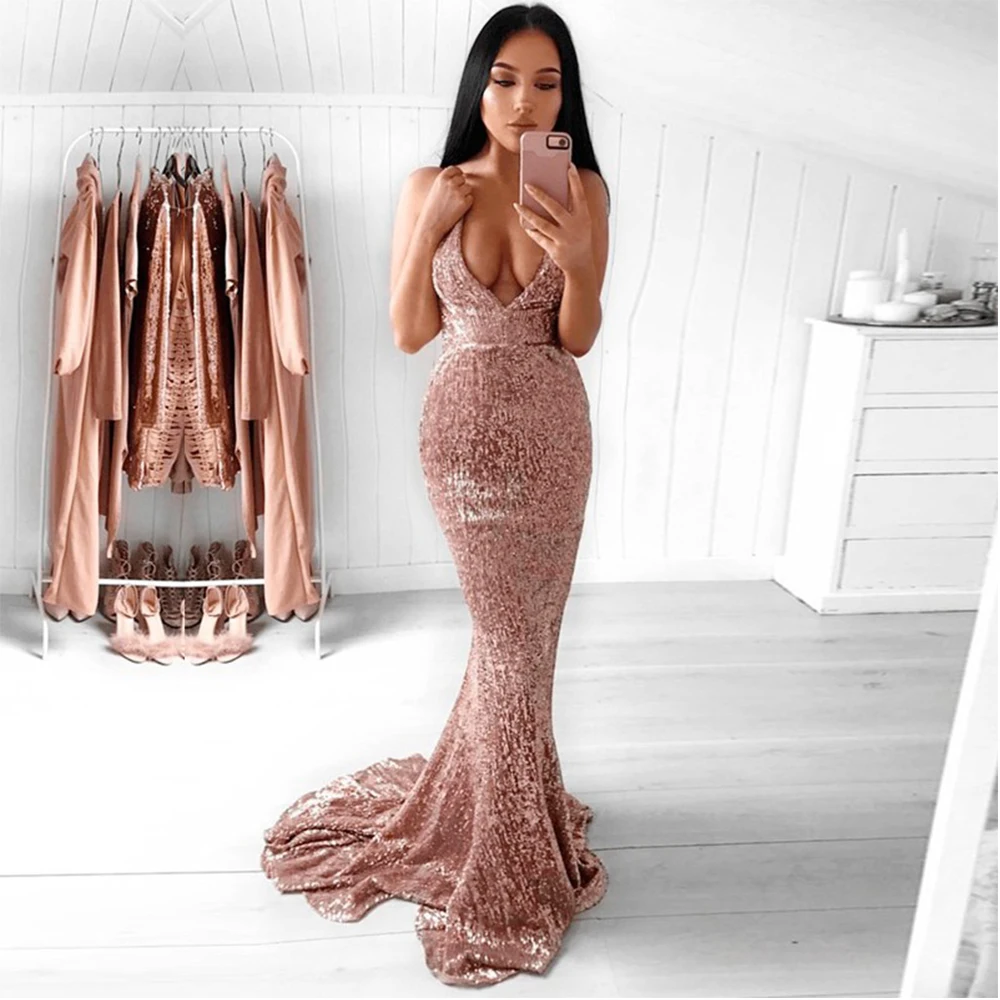 Bbonlinedress Mermaid Spaghetti Straps Backless Rose Pink Sequined Evening Dresses robe de soiree 2020 New Arrival Prom Dresses
Bbonlinedress Mermaid Spaghetti Straps Backless Rose Pink Sequined Evening Dresses robe de soiree 2020 New Arrival Prom Dresses