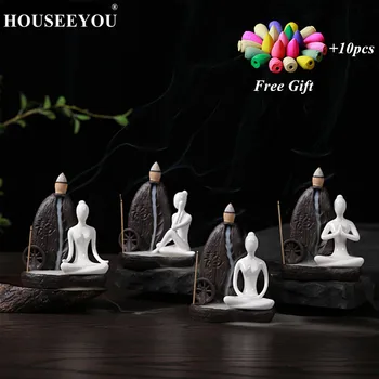 Creative White Ceramic Yoga Girl Figure Censer Backflow Incense Cones Burner Towel Incense Holder Office Teahouse Home Decor
Creative White Ceramic Yoga Girl Figure Censer Backflow Incense Cones Burner Towel Incense Holder Office Teahouse Home Decor