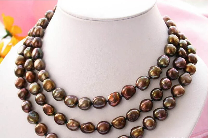 FREE shipping> z2961 Stunning 50" 13mm coffee baroque fw pearl necklace 925 mabe 6.07 
FREE shipping> z2961 Stunning 50" 13mm coffee baroque fw pearl necklace 925 mabe 6.07