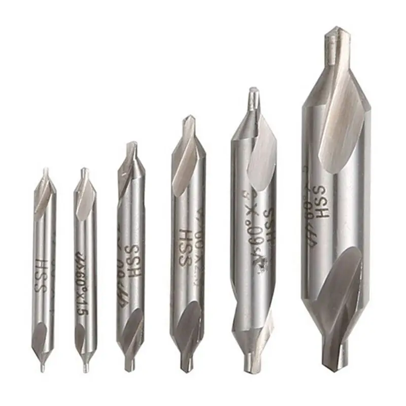 6 PCS HSS Combined Center Drills Bit Set Countersink 60 Degree Angle 5/3/2.5/2/1.5/1 mm
6 PCS HSS Combined Center Drills Bit Set Countersink 60 Degree Angle 5/3/2.5/2/1.5/1 mm
