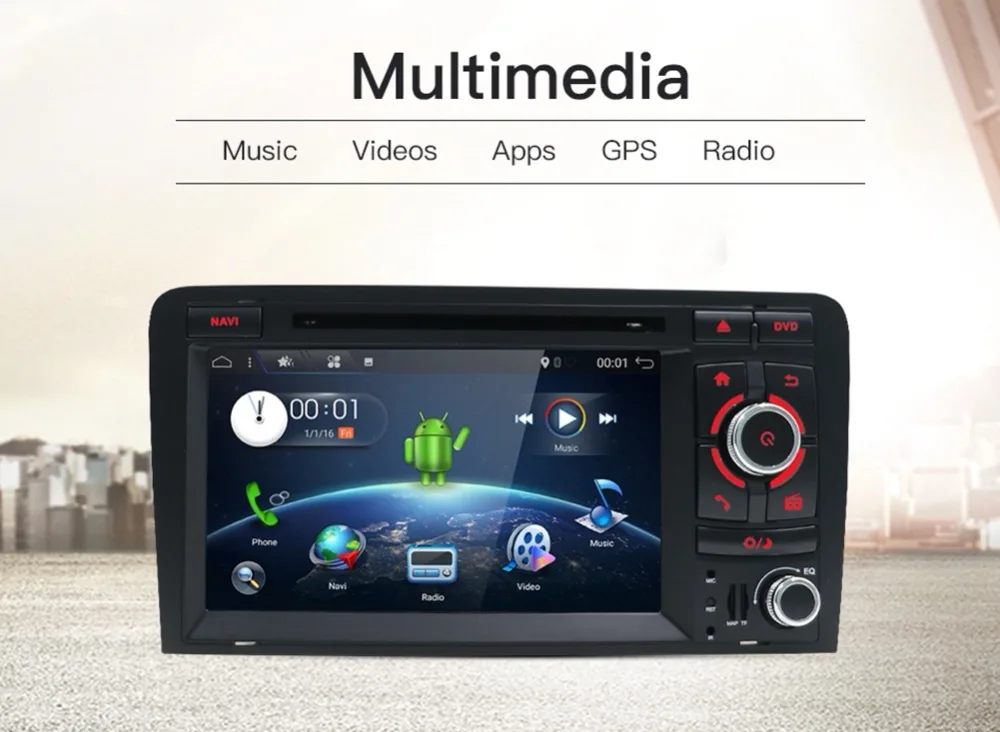 Manufacturer! Android 7.1 2G 2 DIN CAR DVD player For Audi A3 S3 GPS stereo radio navigation multimedia SWT RDS MAP Touch Screen
Manufacturer! Android 7.1 2G 2 DIN CAR DVD player For Audi A3 S3 GPS stereo radio navigation multimedia SWT RDS MAP Touch Screen