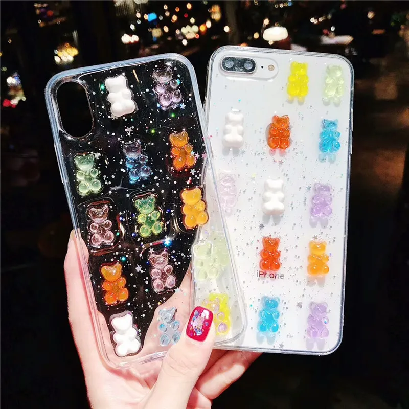 Cute Colorful 3D Bears Coque for Iphone Xr Bling Phone Cases for Iphone Xs Max Trasparent Soft TPU Phone Cases Back Cover Shell
Cute Colorful 3D Bears Coque for Iphone Xr Bling Phone Cases for Iphone Xs Max Trasparent Soft TPU Phone Cases Back Cover Shell