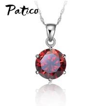 ¡Más barato! Collar de plata de ley 925 joyería de boda para mujer colgante de circón cúbico de 6 garras(China)