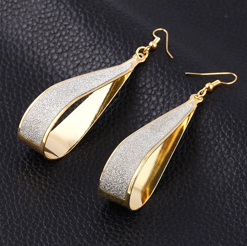 

Scrub Drop Type Gold Color Dangle Earrings for Women Trend Club Charms Party Water Droplets Earings for Female Gifts for Women