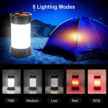 LED Camping Lantern USB Rechargeable 5 Light Modes Tent Light Waterproof Flashlight Torch Portable Lamp Outdoor Camping Gear
LED Camping Lantern USB Rechargeable 5 Light Modes Tent Light Waterproof Flashlight Torch Portable Lamp Outdoor Camping Gear