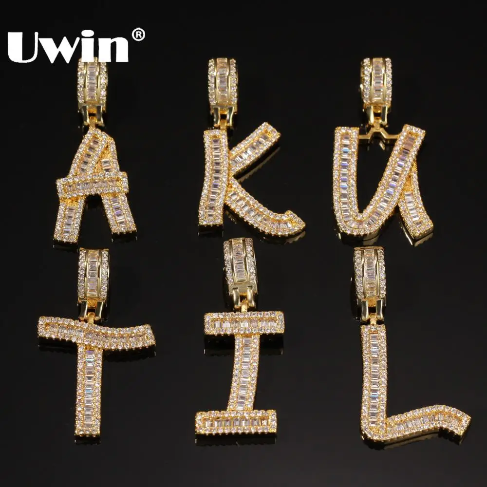 UWIN Custom Gold Color Baguette Letter Pendant Necklace English Initial Letters Fashion Iced Out Cubic Zriconia Hiphop Jewelry
UWIN Custom Gold Color Baguette Letter Pendant Necklace English Initial Letters Fashion Iced Out Cubic Zriconia Hiphop Jewelry