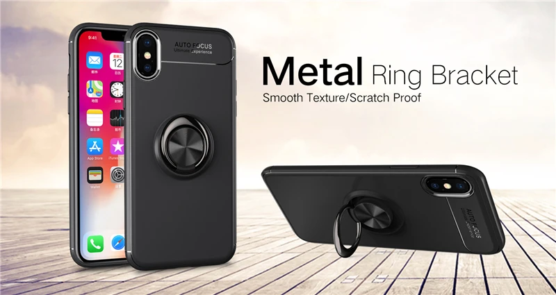 Car Holder Stand Magnetic Bracket Finger Ring TPU Phone Back Case For iPhone X 8 7 6 6S Plus SE 5S 5 Magnetic Ring Stand Cover (20)