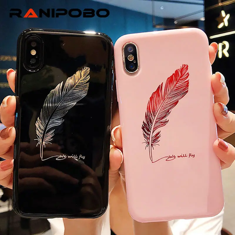 Lovely Feather Soft Silicone Phone Case For iPhone X 8 7 6 6S Plus Simple Letter Phone Cases Soft TPU Back Cover Couples Coque
Lovely Feather Soft Silicone Phone Case For iPhone X 8 7 6 6S Plus Simple Letter Phone Cases Soft TPU Back Cover Couples Coque