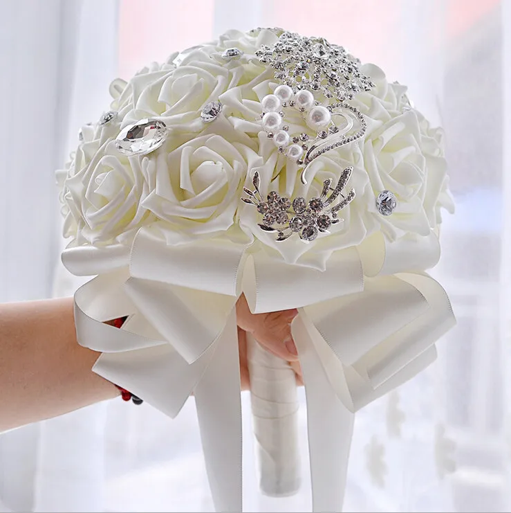 Wedding Flowers Bridal Bouquets Crystal Beaded Artifical Peony Rose Holder With Ribbon Accessories Bridal Gift Supplies 2018 New
Wedding Flowers Bridal Bouquets Crystal Beaded Artifical Peony Rose Holder With Ribbon Accessories Bridal Gift Supplies 2018 New