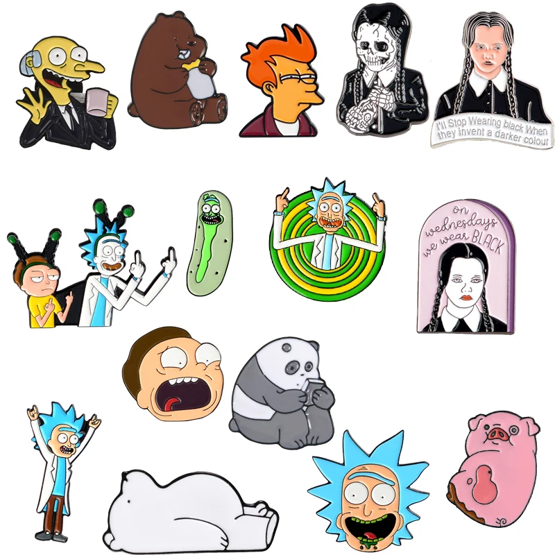 Animated Series ! Cartoon Collection Rick Morty Three Bear Hi Simpson Futurama Philip J. Fry Addams Enamel Brooch Pin
Animated Series ! Cartoon Collection Rick Morty Three Bear Hi Simpson Futurama Philip J. Fry Addams Enamel Brooch Pin