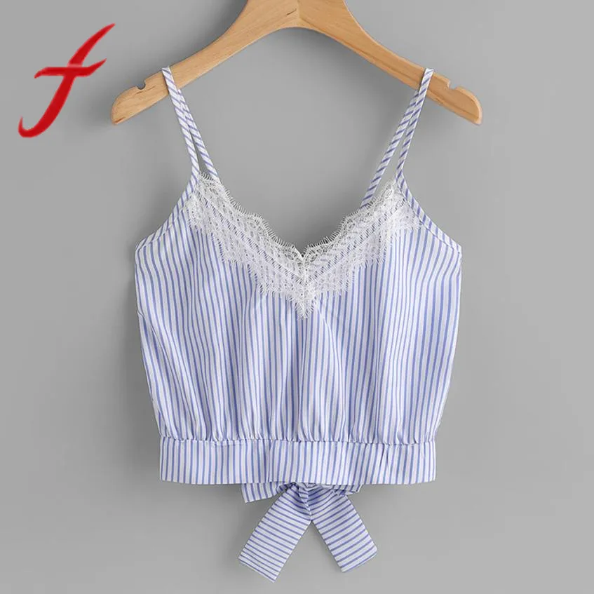 Feitong Women Crop Tops Casual Lace Patchwork Sleeveless Striped Vest Tank Shirt Tops regata feminina camisole cropped feminino
Feitong Women Crop Tops Casual Lace Patchwork Sleeveless Striped Vest Tank Shirt Tops regata feminina camisole cropped feminino