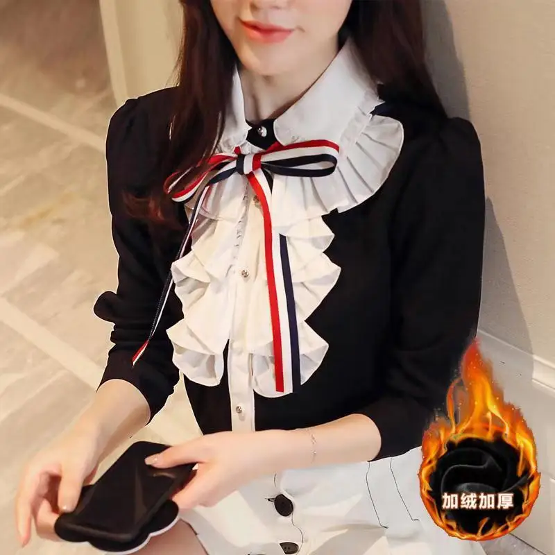 2018 Winter Long Sleeve Plus Fleece Thicker Chiffon Shirts Women Office Work Velvet Lining Warm Chiffon Blouses Lady Warm Tops
2018 Winter Long Sleeve Plus Fleece Thicker Chiffon Shirts Women Office Work Velvet Lining Warm Chiffon Blouses Lady Warm Tops