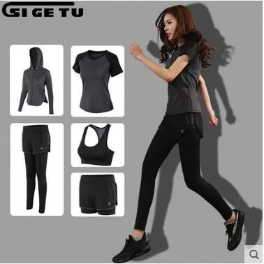 2018 New 5 PCS Women Yoga Set for Running T-Shirt Tops Sports Bra Vest Fitness Pants Short sleeve Shorts Pant Sports Suit Set
2018 New 5 PCS Women Yoga Set for Running T-Shirt Tops Sports Bra Vest Fitness Pants Short sleeve Shorts Pant Sports Suit Set