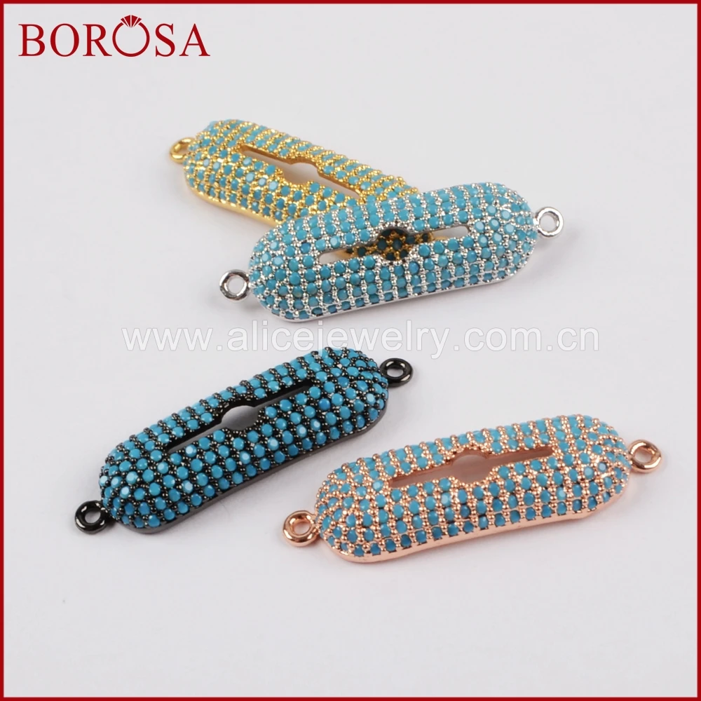 BOROSA Blue CZ Stone Pave Oval Shape Cubic Zircon Spacer Connector,Handcrafted Cubic Zirconia Druzy Connector Double Bails WX585
BOROSA Blue CZ Stone Pave Oval Shape Cubic Zircon Spacer Connector,Handcrafted Cubic Zirconia Druzy Connector Double Bails WX585