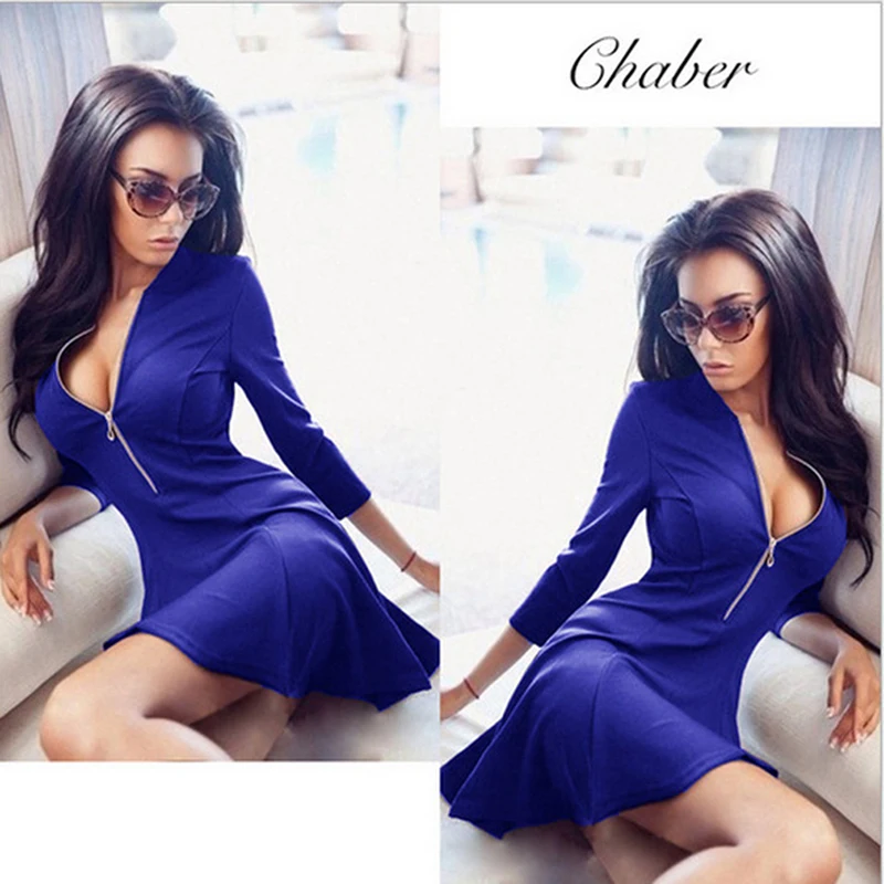 Lady Bodycon Dress Party Vestido exy Zip V Neck Mini Dress Long Sleeve Women Slim Dress Solid Color Office
Lady Bodycon Dress Party Vestido exy Zip V Neck Mini Dress Long Sleeve Women Slim Dress Solid Color Office