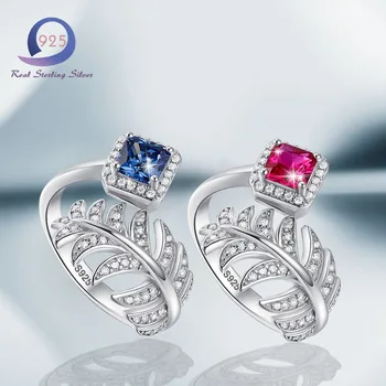 Merthus 925 Sterling Silver 0.7 CT Lab-Created Gemstone Ring Blue and Rose Red Rings for Women Engagement Wedding Gift Fashion
Merthus 925 Sterling Silver 0.7 CT Lab-Created Gemstone Ring Blue and Rose Red Rings for Women Engagement Wedding Gift Fashion