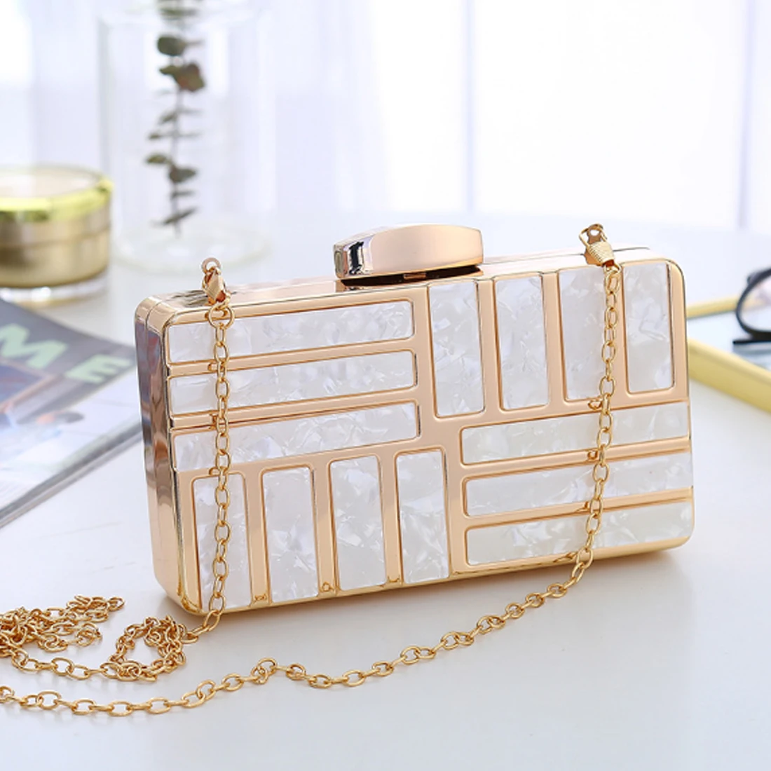 HIPSTEEN Women's Bag Marble Pattern Stylish Lady Handbag Evening Party Shoulder&Cross-Body Chain Bag Luxury Bag For Women
HIPSTEEN Women's Bag Marble Pattern Stylish Lady Handbag Evening Party Shoulder&Cross-Body Chain Bag Luxury Bag For Women
