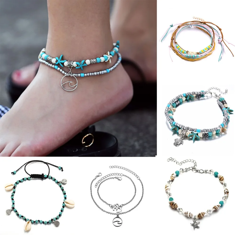 Rinhoo 2019 Summer Bohemia Beach Foot Jewelry Vintage Shell Beads Starfish Pendnt Anklets Women Fashion Style Anklets Gift
Rinhoo 2019 Summer Bohemia Beach Foot Jewelry Vintage Shell Beads Starfish Pendnt Anklets Women Fashion Style Anklets Gift