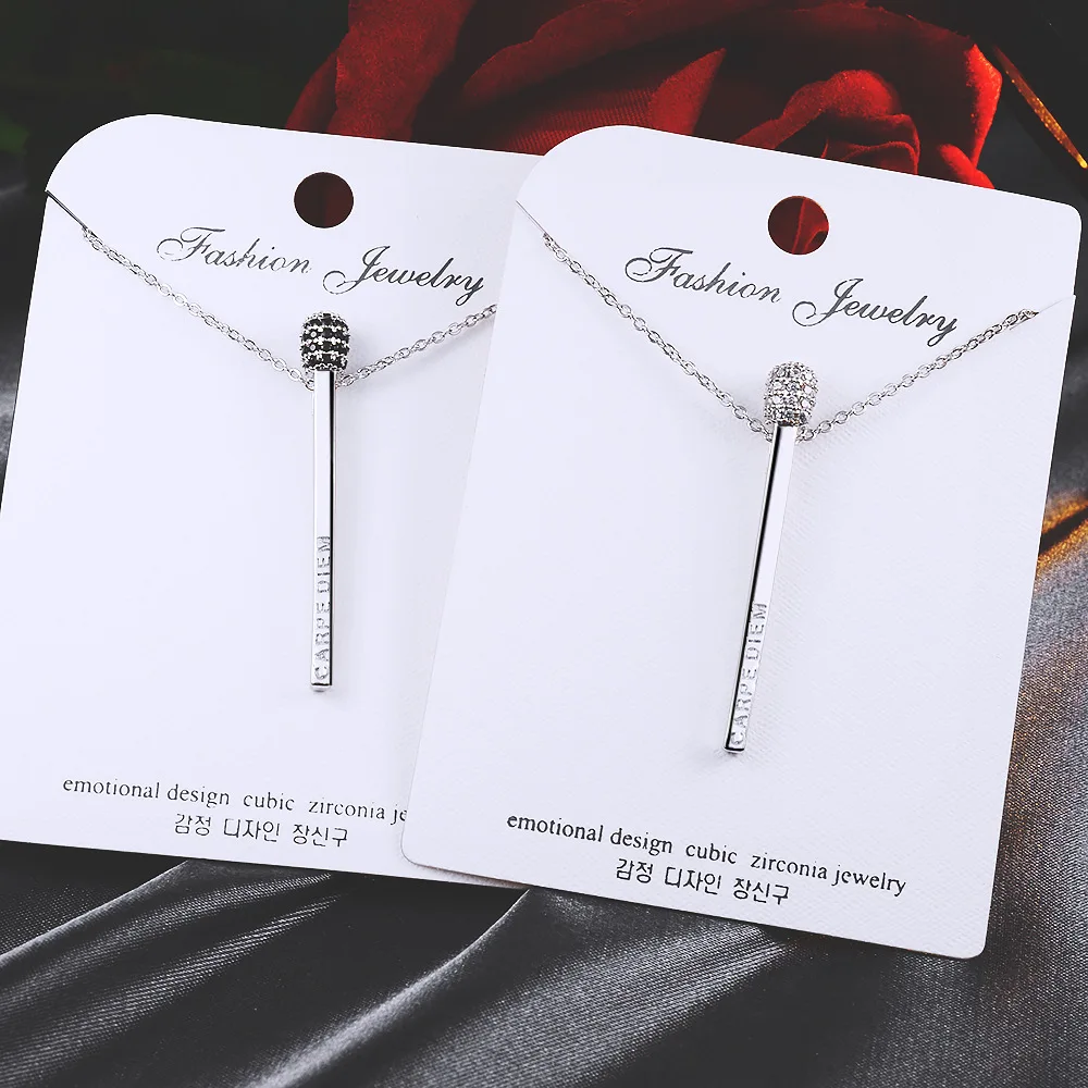 YUN RUO Cubic Zirconia Stone Matchstick Pendant Necklace Choker Silver Color Fashion Jewelry Birthday Gift Woman Drop Shipping
YUN RUO Cubic Zirconia Stone Matchstick Pendant Necklace Choker Silver Color Fashion Jewelry Birthday Gift Woman Drop Shipping