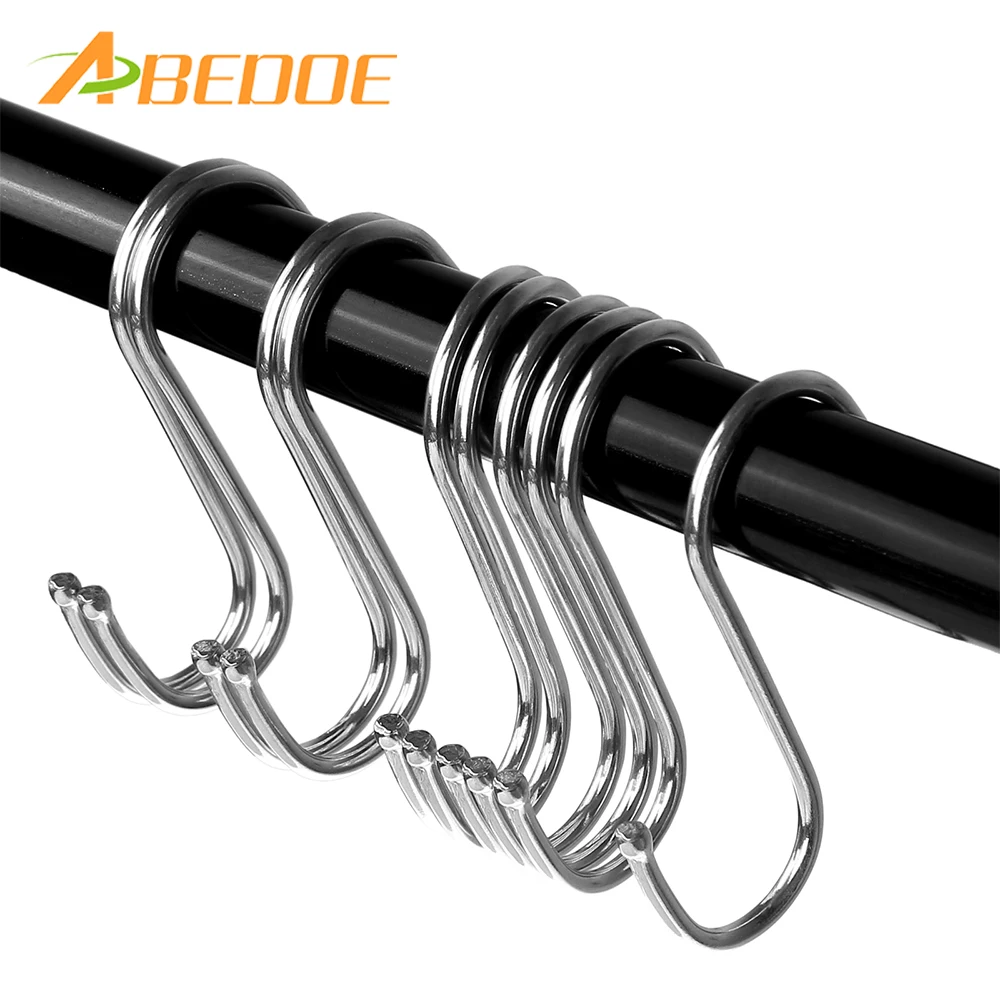 ABEDOE 10pcs Stainless Steel S Shaped Hanger Hook Kitchen Clothing Hanger Hooks Railing Clasp Holder Hooks For Hanging
ABEDOE 10pcs Stainless Steel S Shaped Hanger Hook Kitchen Clothing Hanger Hooks Railing Clasp Holder Hooks For Hanging