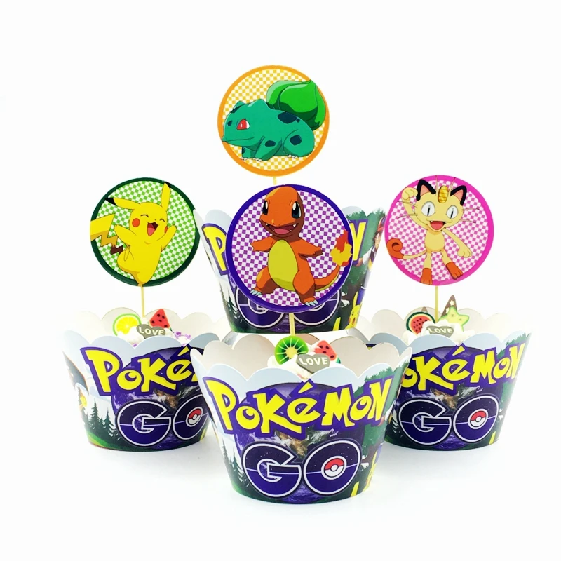 24pcs/lot Lovely Pikachu Cupcake Wrappers and Cake Topper Cartoon Pokemon Decoration Baby Shower Birthday Wedding Party Supplies
24pcs/lot Lovely Pikachu Cupcake Wrappers and Cake Topper Cartoon Pokemon Decoration Baby Shower Birthday Wedding Party Supplies