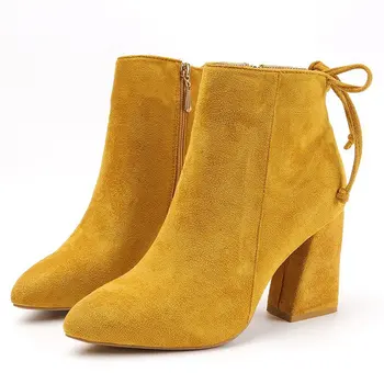 2019 New Women Ankle Boots Autumn Winter high heel booties pointed female boots bow fashion Thick heel with short boot
2019 New Women Ankle Boots Autumn Winter high heel booties pointed female boots bow fashion Thick heel with short boot
