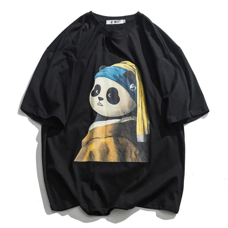 Panda with a Pearl Earring T Shirts Men Funny Printed Short Sleeve Streetwear Tshirts 2019 Male Hip Hop Casual Tops Tees
Panda with a Pearl Earring T Shirts Men Funny Printed Short Sleeve Streetwear Tshirts 2019 Male Hip Hop Casual Tops Tees