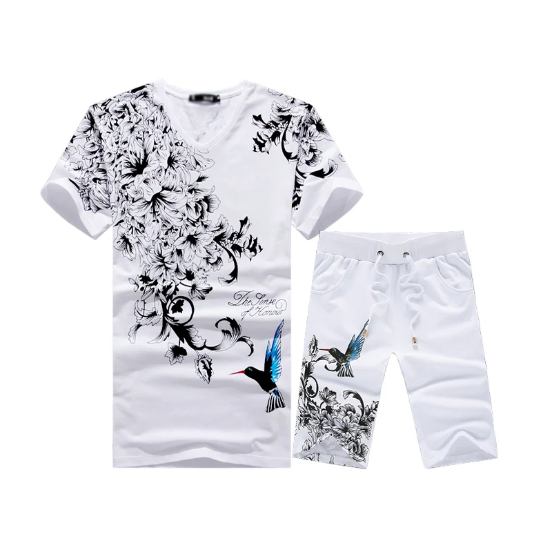 2019 Summer 2 Piece Set Chinese Style Printing T shirt + Shorts Suit New Fashion Cotton Mens Short Sets Plus Size
2019 Summer 2 Piece Set Chinese Style Printing T shirt + Shorts Suit New Fashion Cotton Mens Short Sets Plus Size