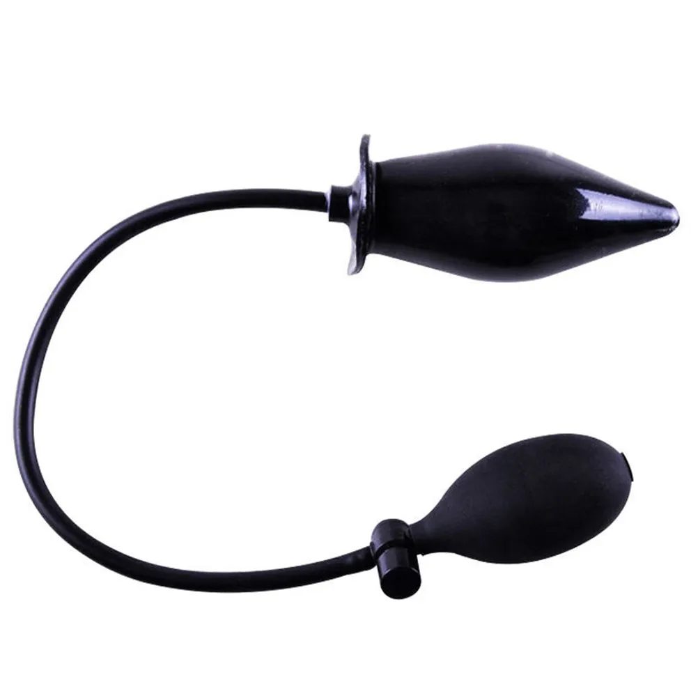 Hot Sale Black Silicone Inflatable Air Bag Backyard Massager Passionate Party Favor Ball Bead Insert Erotic Toy