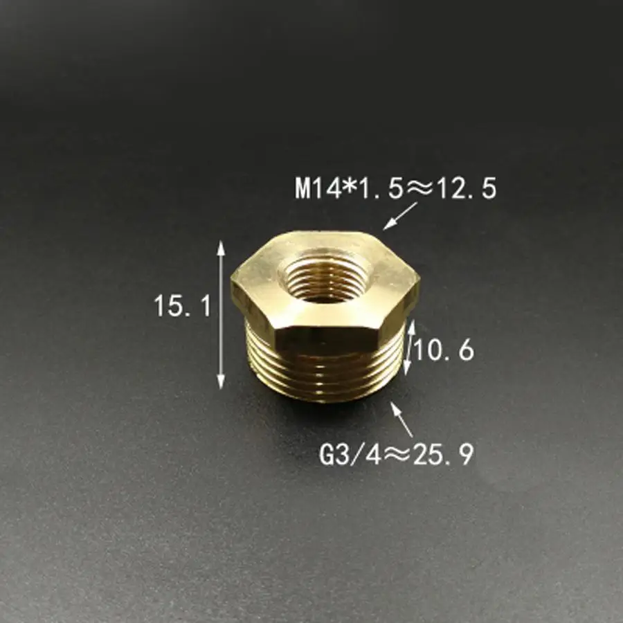M14x1.5mm Female Turn DN20 3/4" BSPP Male Brass Connection Bushing Adapter Reducer Pipe Fitting Coupler
M14x1.5mm Female Turn DN20 3/4" BSPP Male Brass Connection Bushing Adapter Reducer Pipe Fitting Coupler
