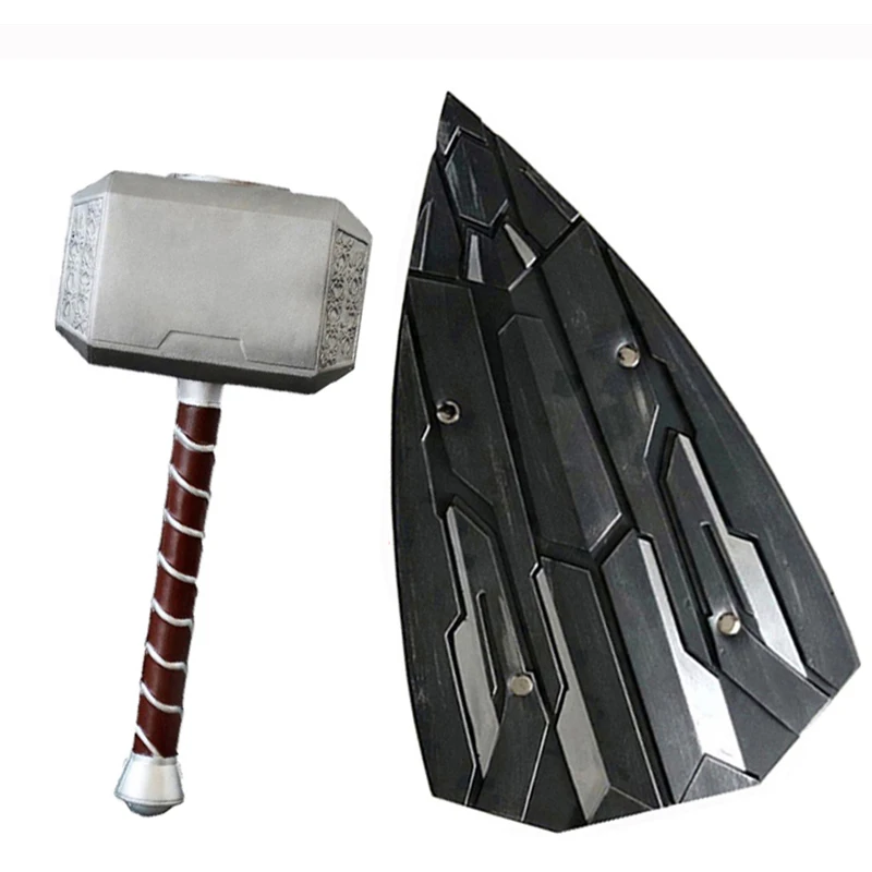 Cospaly 1:1 Avengers Infinity War Weapons Thor Thunder Hammer Black Panther Shield Model Figure Movie Role Playing Gift Safety T
Cospaly 1:1 Avengers Infinity War Weapons Thor Thunder Hammer Black Panther Shield Model Figure Movie Role Playing Gift Safety T
