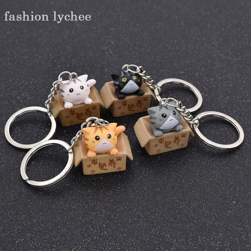 fashion lychee 4pcs Cute Cat Box 4 Colors Key Chain Keychain Car Key Holder Ring Bag Hanging Pendants Toys For Children Gift
fashion lychee 4pcs Cute Cat Box 4 Colors Key Chain Keychain Car Key Holder Ring Bag Hanging Pendants Toys For Children Gift