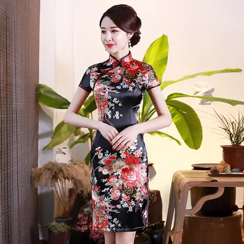Traditional Women Cheongsam Chinese Female Stage Show Dress Vintage Satin Print Flower Qipao Vestidos Oversize 3XL 4XL 5XL 6XL
Traditional Women Cheongsam Chinese Female Stage Show Dress Vintage Satin Print Flower Qipao Vestidos Oversize 3XL 4XL 5XL 6XL