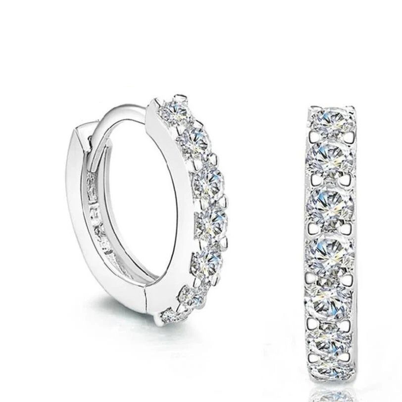 Single Row Full Rhinestones AAA Zircon Ear Buckles White Earrings Round Hoop Earrings For Women Simple Fashion Fine Jewelry
Single Row Full Rhinestones AAA Zircon Ear Buckles White Earrings Round Hoop Earrings For Women Simple Fashion Fine Jewelry