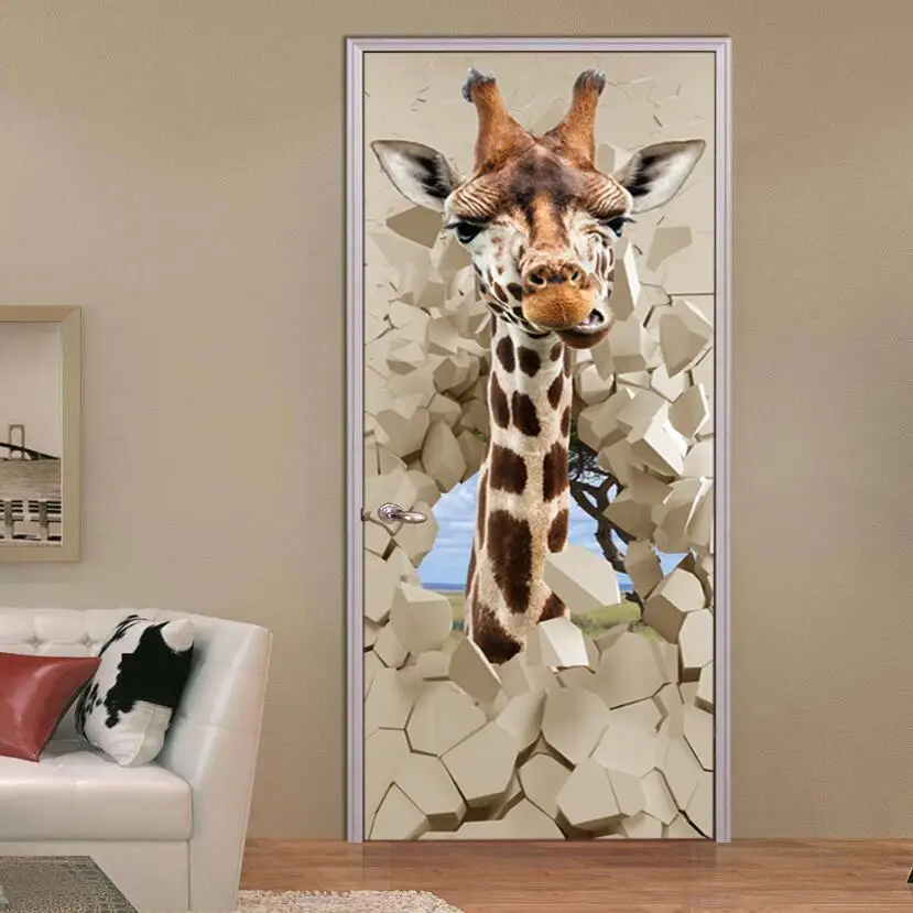 Creative 3d Giraffe Door Sticker Kids Room Deur Stickers diy Mural Broken Wall Bedroom Door Self Adhesive Poster 77x200cm W092
Creative 3d Giraffe Door Sticker Kids Room Deur Stickers diy Mural Broken Wall Bedroom Door Self Adhesive Poster 77x200cm W092