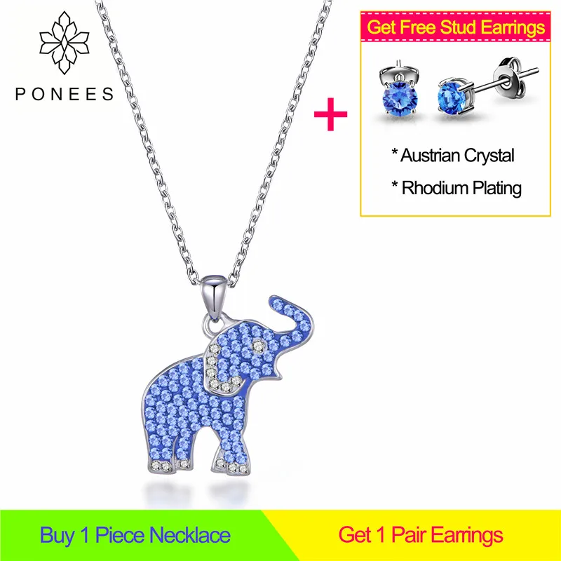 PONEES Free Shipping Africa Elephant Necklace White Gold Light Blue Crystal Elephant Pendant Necklace For Women Girls Gift
PONEES Free Shipping Africa Elephant Necklace White Gold Light Blue Crystal Elephant Pendant Necklace For Women Girls Gift