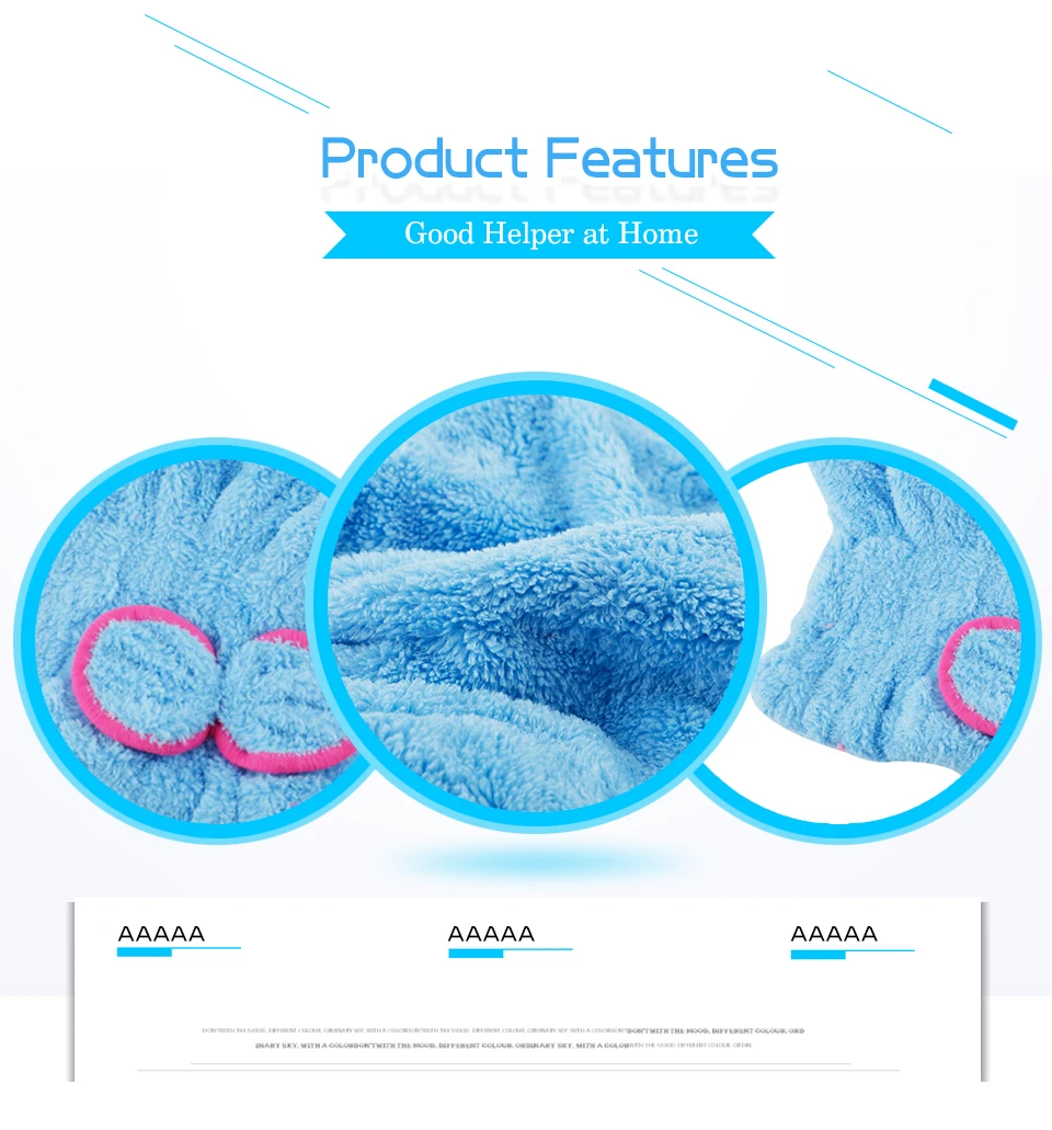 1PC Home Textile Microfiber Solid Hair Turban Quickly Dry Hat Wrapped Towel Bath Sadoun.com