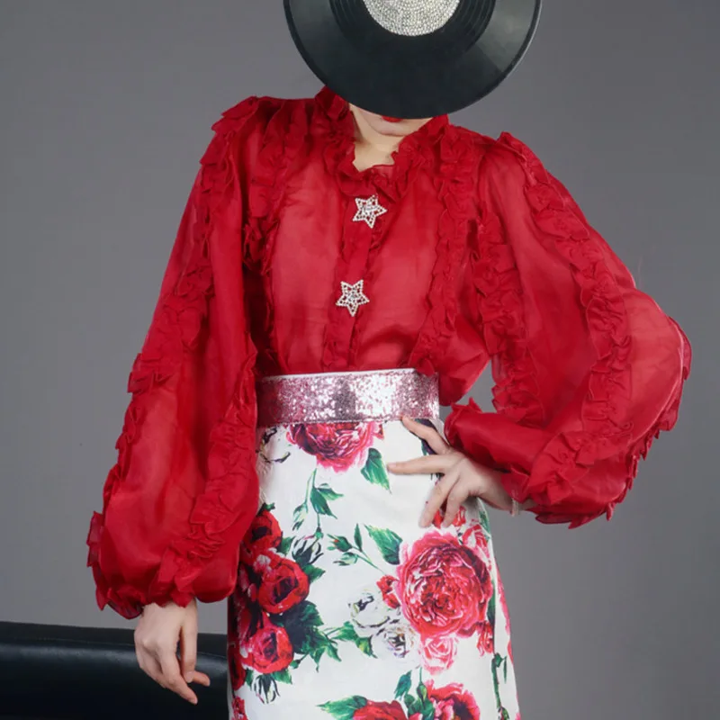 LANMREM Red Shirt Female 2019 Spring New Lantern Sleeve Shirt Fashion Long-sleeved Blouse Sexy Perspective Lace Shirt YG36103
LANMREM Red Shirt Female 2019 Spring New Lantern Sleeve Shirt Fashion Long-sleeved Blouse Sexy Perspective Lace Shirt YG36103