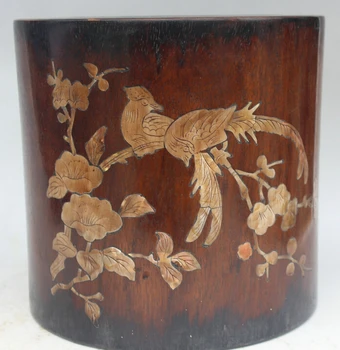 USPS to USA S2430 8" Old Chinese Rosewood inlay conch shell phoenix blossom Brush Pot pencil vase
USPS to USA S2430 8" Old Chinese Rosewood inlay conch shell phoenix blossom Brush Pot pencil vase