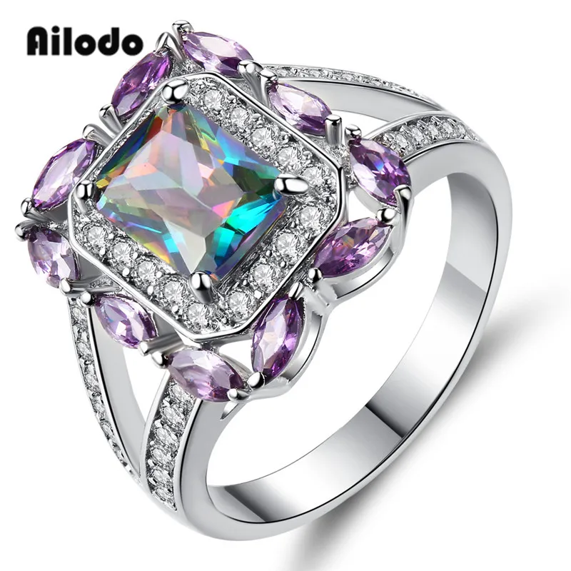 Ailodo Square Zircon Silver Engagement Rings For Women Femme CZ Crystal Stone Wedding Bands Love Ring Party Jewelry Gift LD095
Ailodo Square Zircon Silver Engagement Rings For Women Femme CZ Crystal Stone Wedding Bands Love Ring Party Jewelry Gift LD095