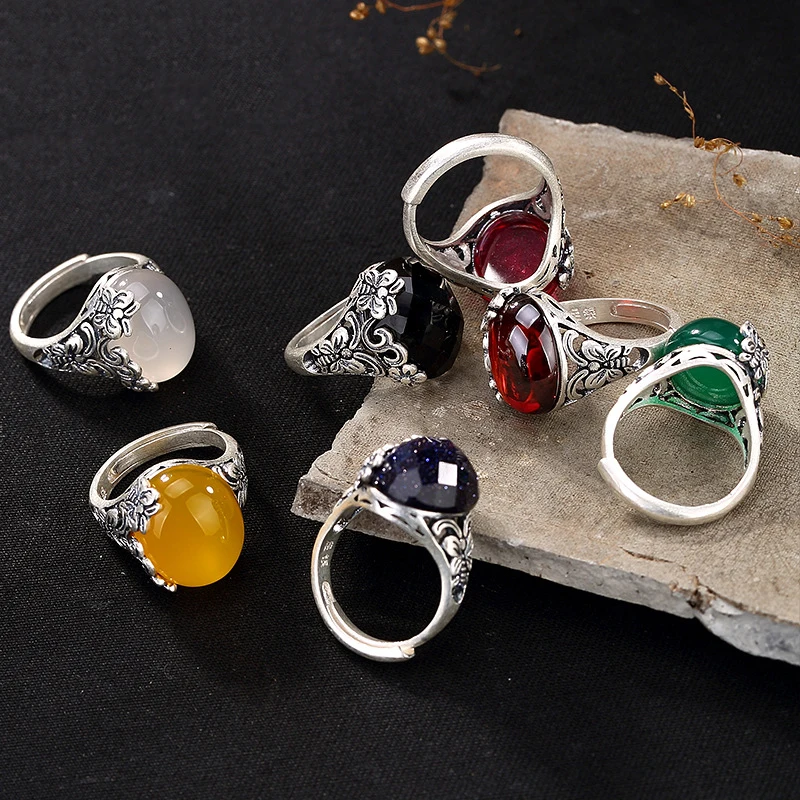 925 Sterling Silver Ruby Rings 7 Color Vintage Style Red Natural Stone Wedding Rings For Women Jewelry
925 Sterling Silver Ruby Rings 7 Color Vintage Style Red Natural Stone Wedding Rings For Women Jewelry