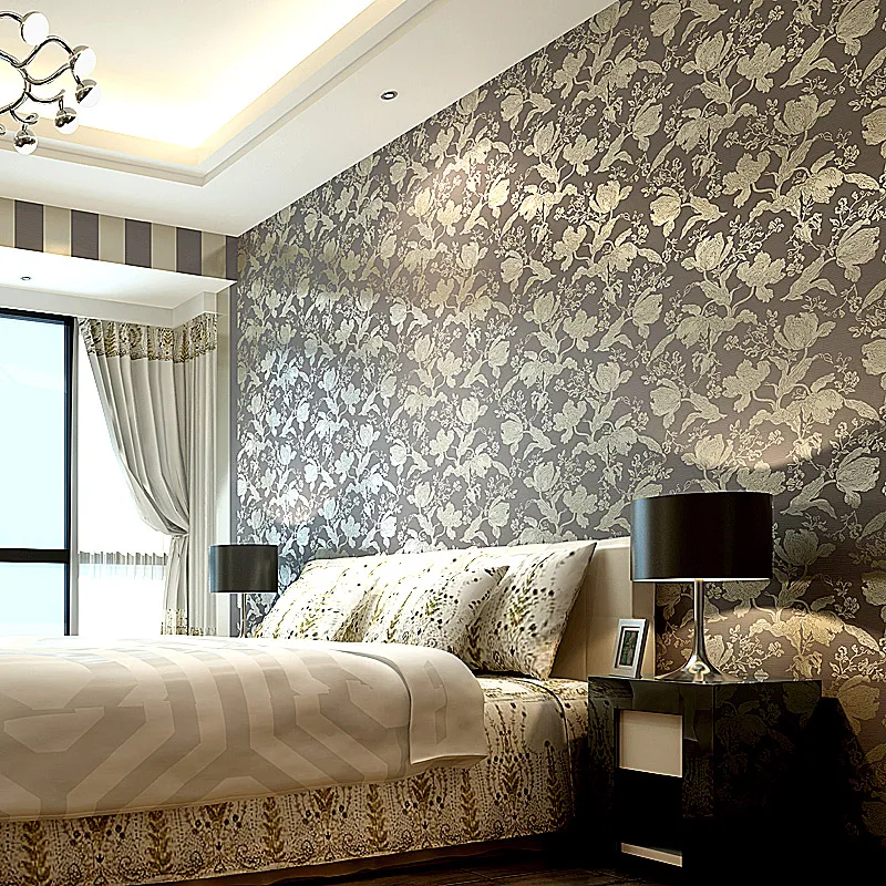 Jin Poou upscale living room bedroom TV background wallpaper pastoral retro nonwoven fabric gold silver Jin Poou upscale living room bedroom TV background wallpaper pastoral retro nonwoven fabric gold silver<br><br>Aliexpress
