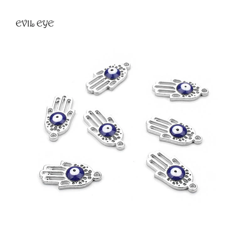 10pcs/lot 10*21mm Metal Hamsa Hand Blue Evil Eye Charm Pendant For Necklace Bracelet Accessories Jewelry Handmade
10pcs/lot 10*21mm Metal Hamsa Hand Blue Evil Eye Charm Pendant For Necklace Bracelet Accessories Jewelry Handmade
