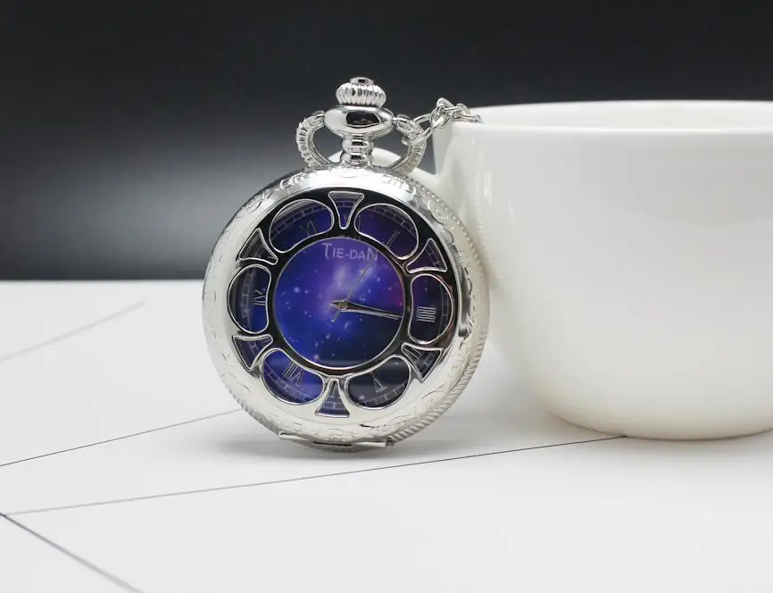 Silver Sunflower hollow out Roman Number Quartz Antique Pendant Chain Pocket Watch for Men and Women with Necklace Pocket Chain
Silver Sunflower hollow out Roman Number Quartz Antique Pendant Chain Pocket Watch for Men and Women with Necklace Pocket Chain