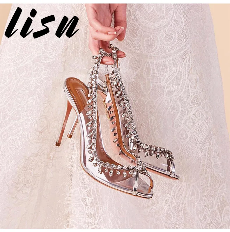 LISN New Clear Transparent PVC Women HIgh Heels Sexy Open Toe Thin HIgh Heel Crystal Beading Summer Sandals Shoes Women
LISN New Clear Transparent PVC Women HIgh Heels Sexy Open Toe Thin HIgh Heel Crystal Beading Summer Sandals Shoes Women