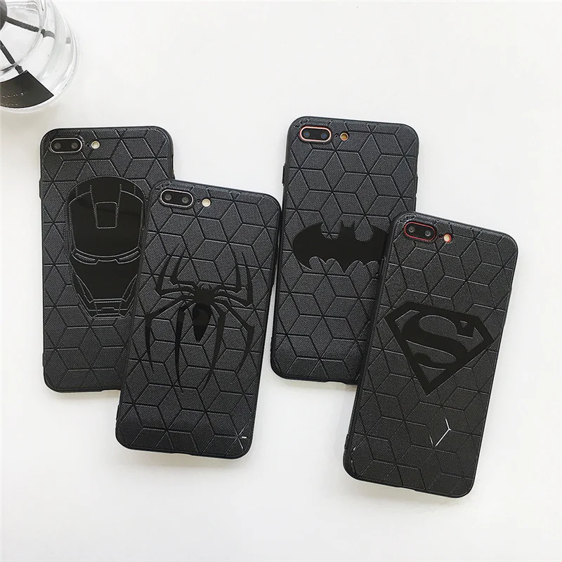 3D Relief Iron Man Batman Spider Man Case for Coque iPhone 6 6s 6plus 7 8 plus Cases Soft TPU Funda for iPhone X Xs Max Xr Capa
3D Relief Iron Man Batman Spider Man Case for Coque iPhone 6 6s 6plus 7 8 plus Cases Soft TPU Funda for iPhone X Xs Max Xr Capa