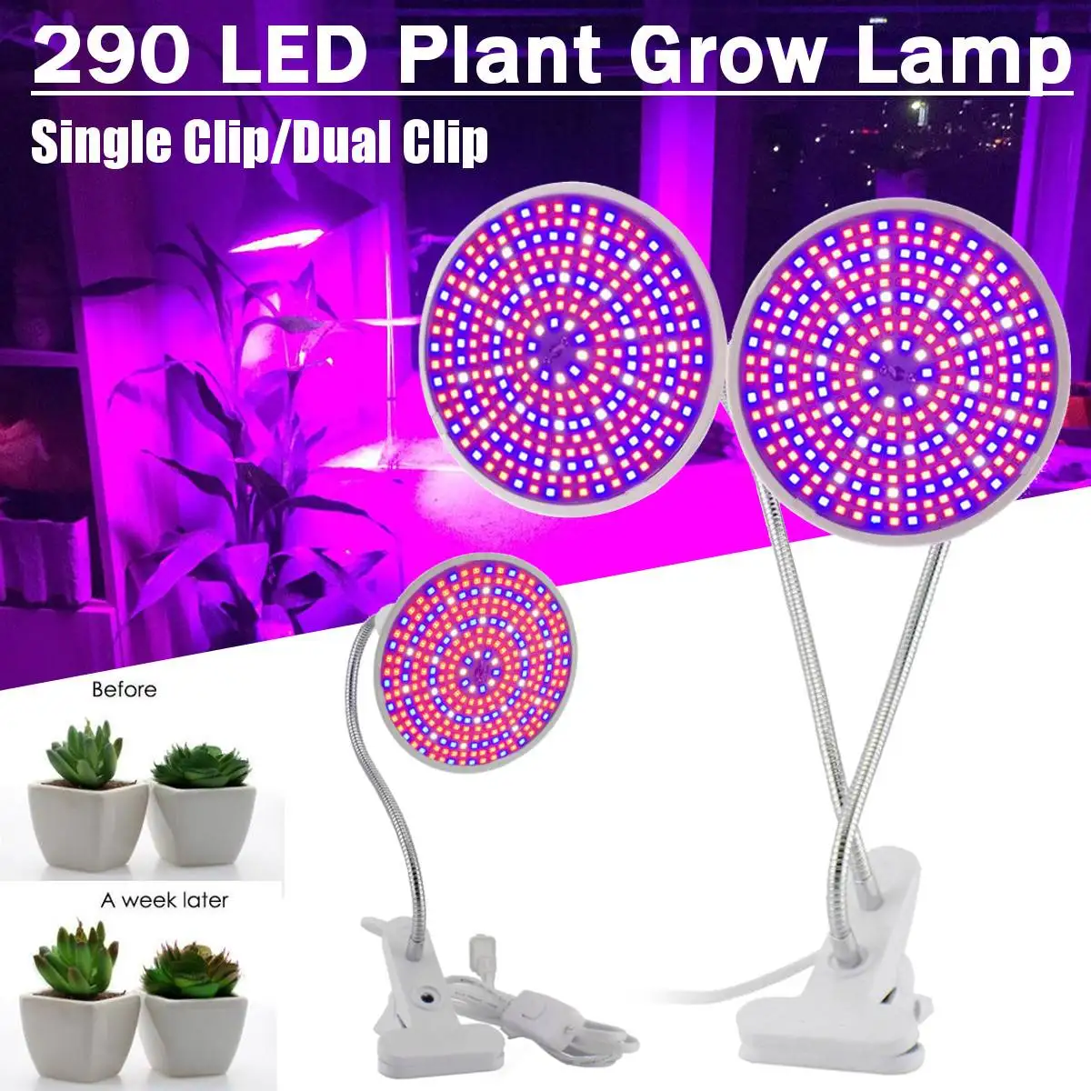 290 LED Plant Grow Light Hydroponic Lighting Clip Plants Lamp For Flower Hydroponics System Indoor Garden Greenhouse Seeding New
290 LED Plant Grow Light Hydroponic Lighting Clip Plants Lamp For Flower Hydroponics System Indoor Garden Greenhouse Seeding New