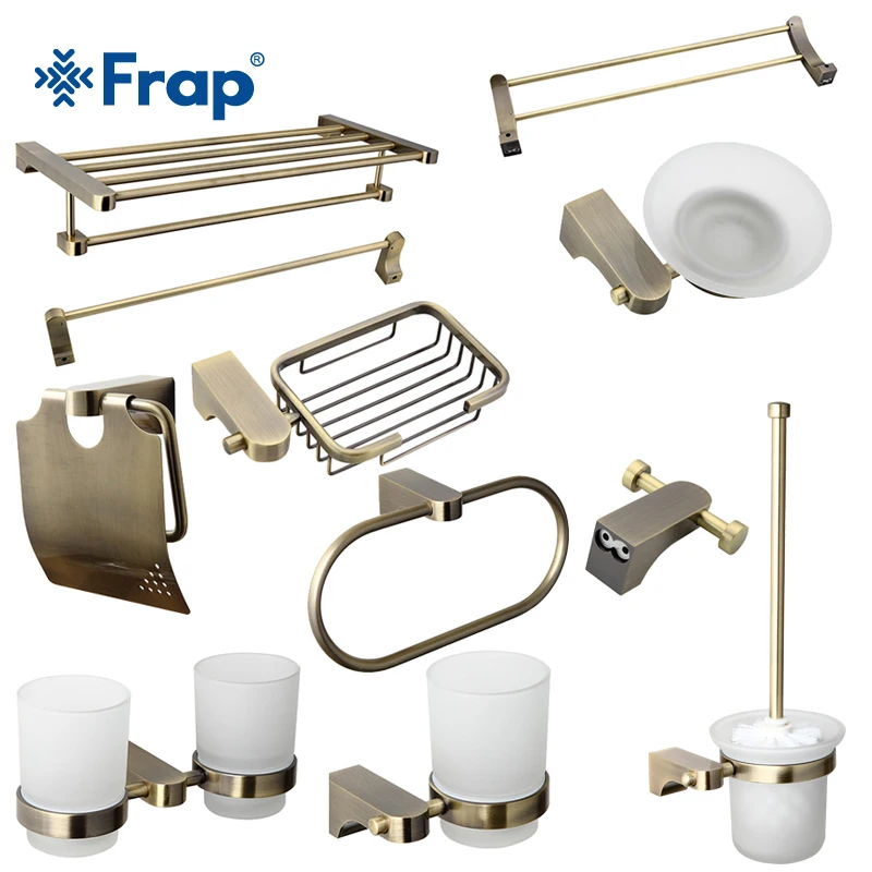 Frap Aluminum Alloy Bathroom Set Chrome Toothbrush Holder Towel Clothes hook Bronze Seat Soap Dish Bathroom Accessories F14T11
Frap Aluminum Alloy Bathroom Set Chrome Toothbrush Holder Towel Clothes hook Bronze Seat Soap Dish Bathroom Accessories F14T11