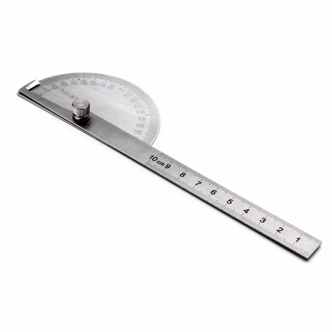 1pcs Stainless Steel Protractor Angle Finder 180 Degree Adjustable Woodworking Measurement Protractor Measuring Ruler